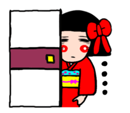 The girl who likes a kimono sticker #10055174
