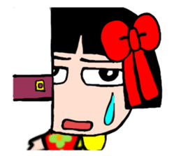 The girl who likes a kimono sticker #10055175