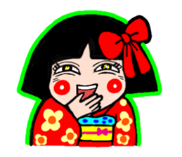 The girl who likes a kimono sticker #10055178