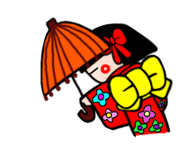 The girl who likes a kimono sticker #10055180