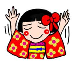 The girl who likes a kimono sticker #10055181