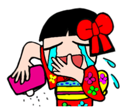 The girl who likes a kimono sticker #10055183