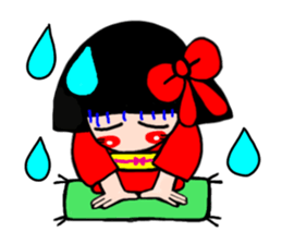 The girl who likes a kimono sticker #10055186