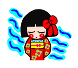 The girl who likes a kimono sticker #10055187