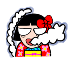 The girl who likes a kimono sticker #10055192