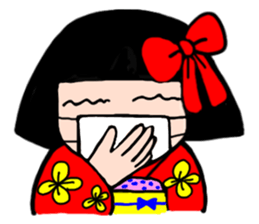 The girl who likes a kimono sticker #10055193