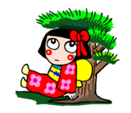 The girl who likes a kimono sticker #10055194