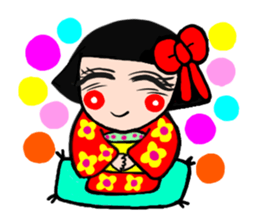 The girl who likes a kimono sticker #10055195