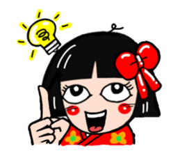 The girl who likes a kimono sticker #10055196
