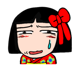 The girl who likes a kimono sticker #10055197