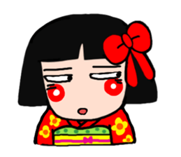 The girl who likes a kimono sticker #10055198