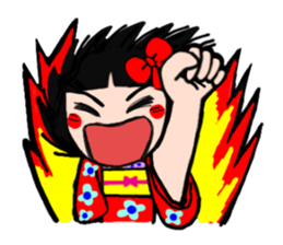The girl who likes a kimono sticker #10055199