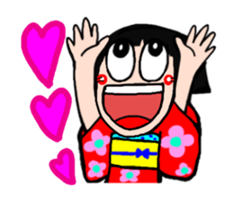 The girl who likes a kimono sticker #10055200