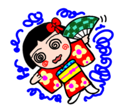 The girl who likes a kimono sticker #10055204
