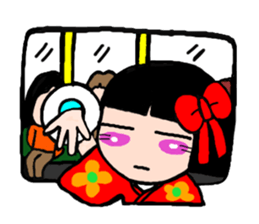The girl who likes a kimono sticker #10055206