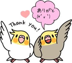 Cockatiel "Okame-inko" sticker #10057608