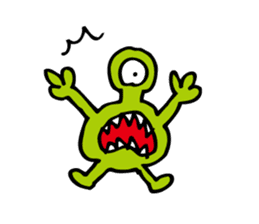Cheerful aliens sticker #10059185
