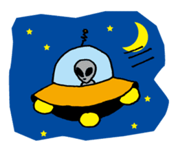 Cheerful aliens sticker #10059207