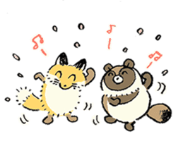 three foxes! 2 sticker #10061194