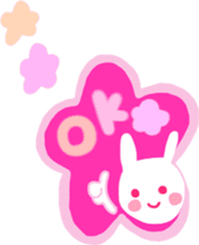 Rabbit stamp cute sticker by Ohanamatope sticker #10061336