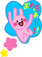 Rabbit stamp cute sticker by Ohanamatope sticker #10061352