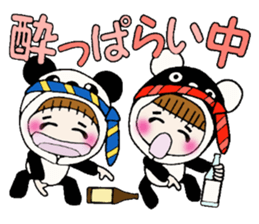 Hawaiian Girl ocyame costume Hen 3 sticker #10062862