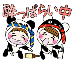 Hawaiian Girl ocyame costume Hen 3 sticker #10062862