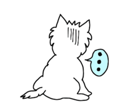 White terrier and happiness life sticker #10063248