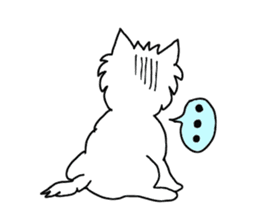 White terrier and happiness life sticker #10063248