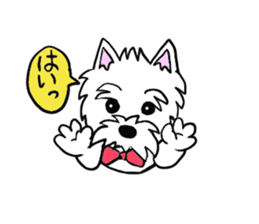 White terrier and happiness life sticker #10063249