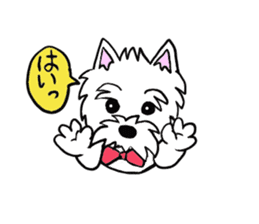White terrier and happiness life sticker #10063249