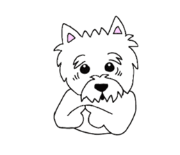 White terrier and happiness life sticker #10063250
