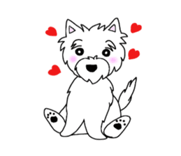 White terrier and happiness life sticker #10063251