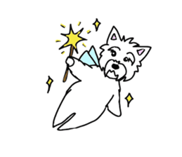 White terrier and happiness life sticker #10063252