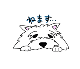 White terrier and happiness life sticker #10063253