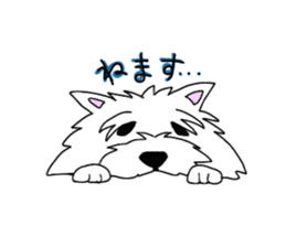 White terrier and happiness life sticker #10063253