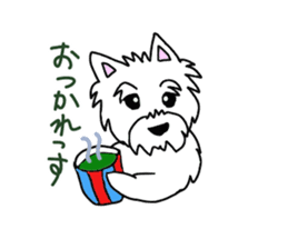 White terrier and happiness life sticker #10063254