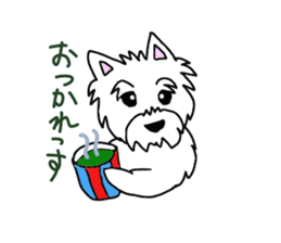 White terrier and happiness life sticker #10063254