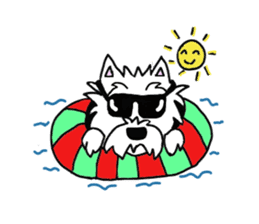 White terrier and happiness life sticker #10063256