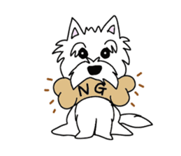 White terrier and happiness life sticker #10063257