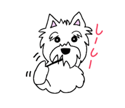 White terrier and happiness life sticker #10063258