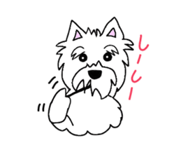 White terrier and happiness life sticker #10063258