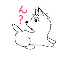 White terrier and happiness life sticker #10063259