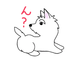 White terrier and happiness life sticker #10063259