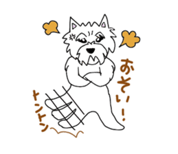 White terrier and happiness life sticker #10063262