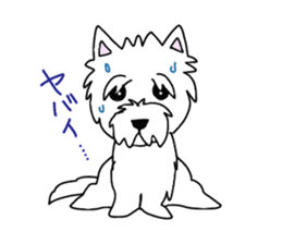 White terrier and happiness life sticker #10063263