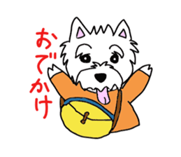 White terrier and happiness life sticker #10063265
