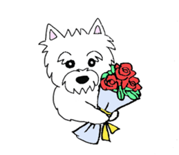 White terrier and happiness life sticker #10063266