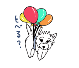 White terrier and happiness life sticker #10063268