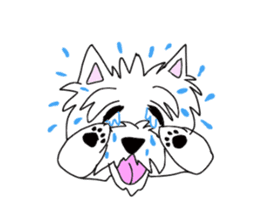 White terrier and happiness life sticker #10063270